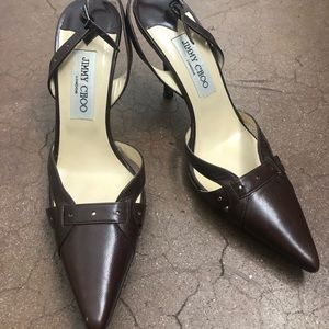 Jimmy Choo Brown Leather Pump High Heel Size 8.5